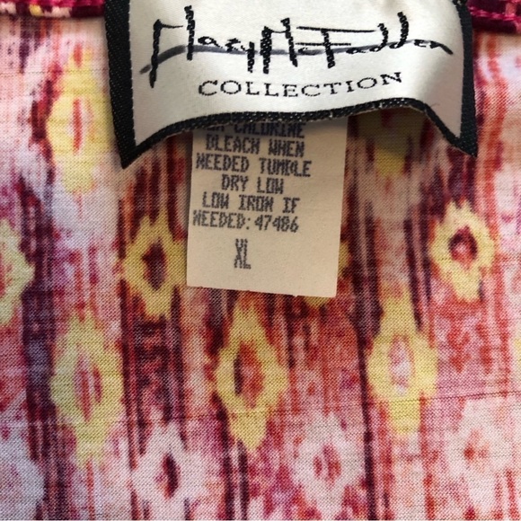 VTG Mary McFadden Womens Dress Sz XL Pink Sleeveless V-Neck Boho Maximalist Cute - Picture 3 of 7